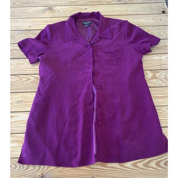 Patrick Collection Button Up Silk Shirt Size 14 Women’s Fuchsia - Picture 1 of 6